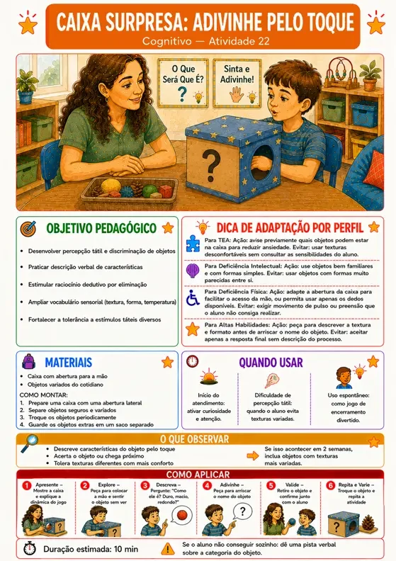 Caixa Surpresa: Adivinhe pelo Toque – Cognitivo, Atividade 22